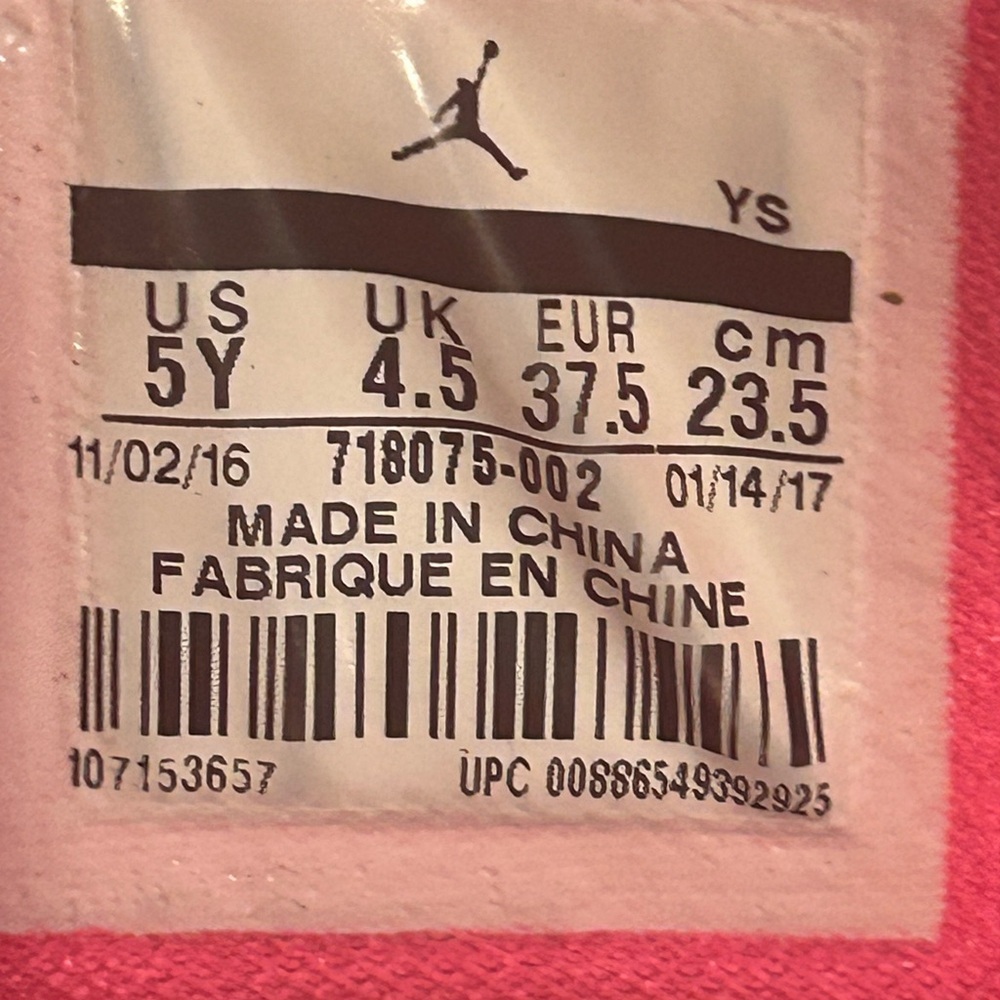 NIKE Jordan Flight Origin 2 718075-002 Black/Pink Basketball Sneakers size 5Y - Picture 10 of 10